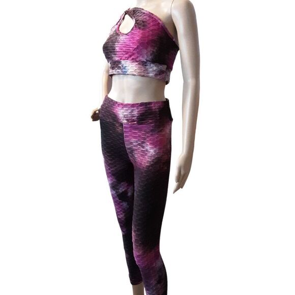 A.Q. Sport Jogger Crop Top Set Violet Pink Stretchy size M - Picture 2 of 7